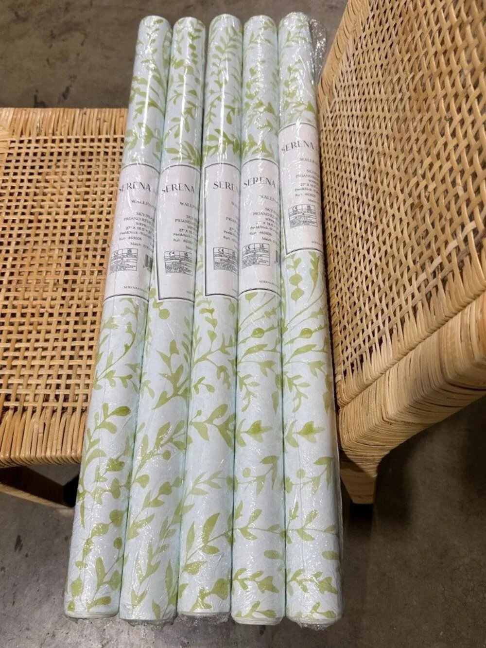 Serena & Lily Priano Removable/Peel & Stick Wallpaper-Sky Blue/Pear Green